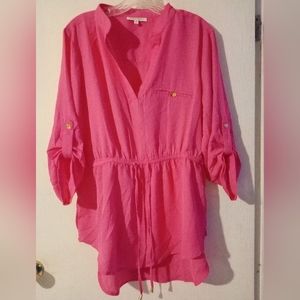 Speed Limit 1X Hot Pink‎ Tunic Mini Dress